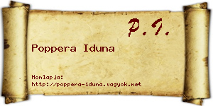 Poppera Iduna névjegykártya
